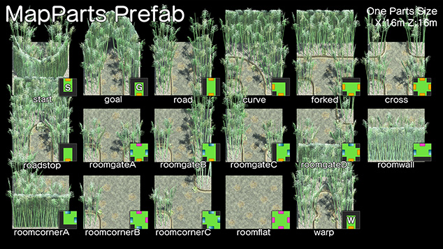 Bamboo Road MapのマップパーツPrefab一覧