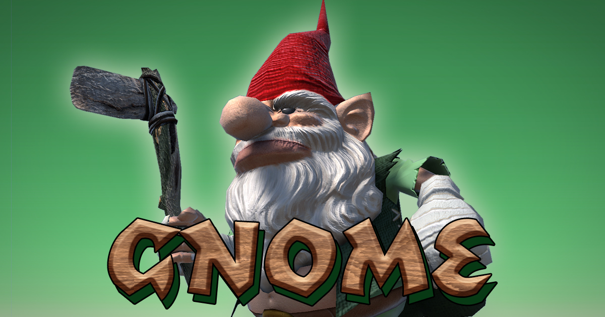 木のハンマーを持つGnomeのキャラクター画像