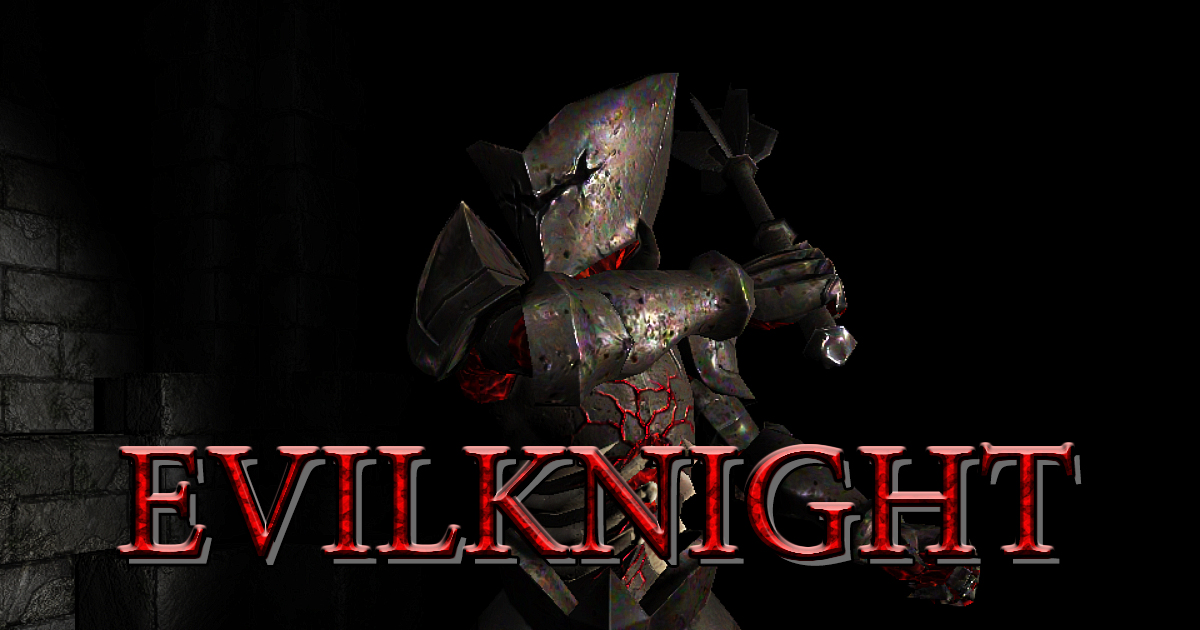 赤い亀裂模様の鎧を着たEvilknightのキャラクター画像