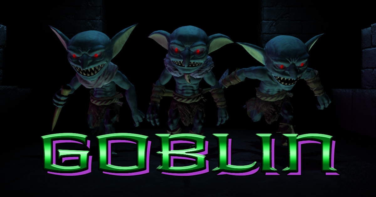 3体のGoblinが並ぶキャラクター画像