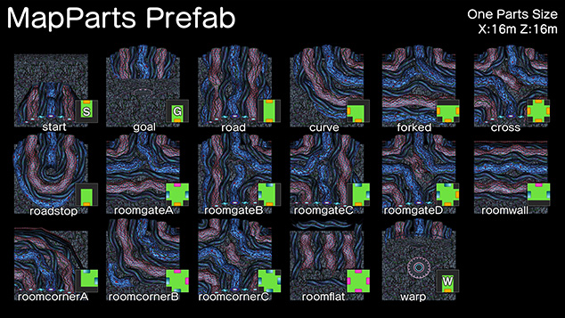 Cyber Tube MapのマップパーツPrefab一覧