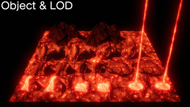 Lava MapのオブジェクトとLODの例