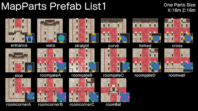 Underground PalaceのマップパーツPrefab一覧1