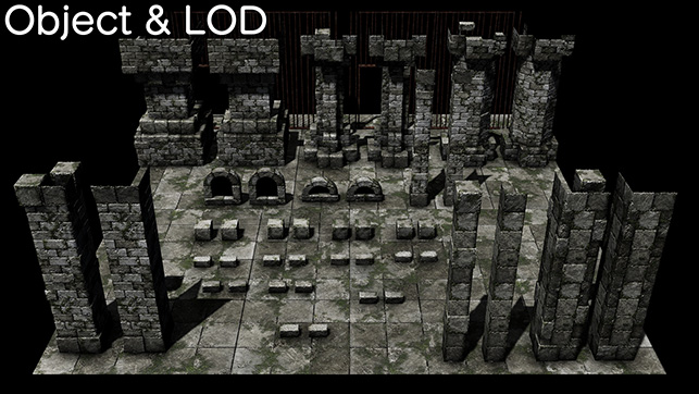 Stone Road MapのオブジェクトとLODの例